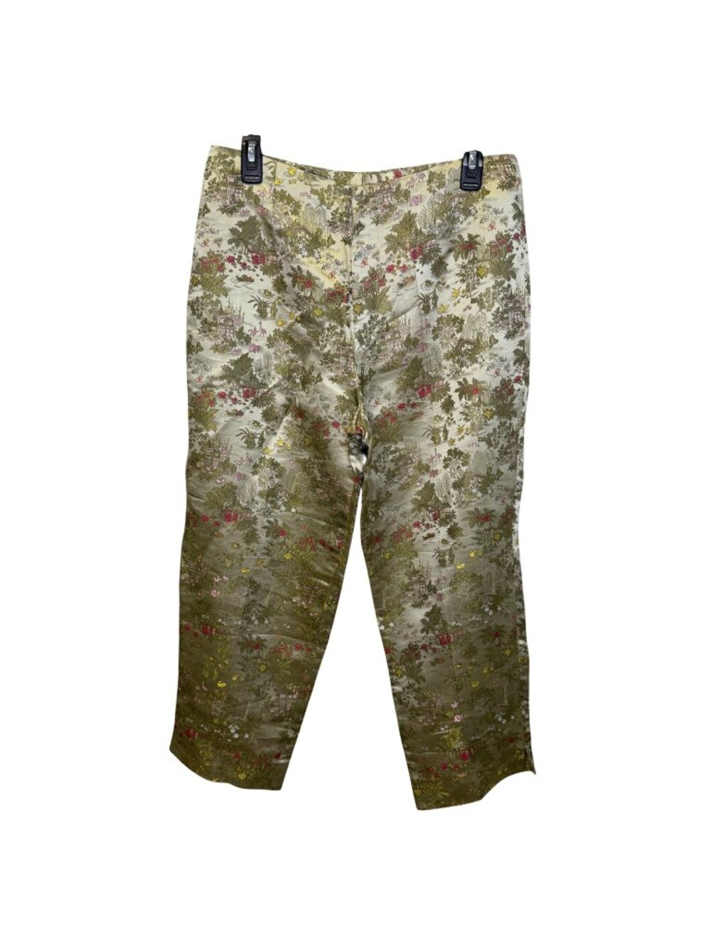 Vintage 1990s Silk Box Silk Blend Chinoiserie Jacquard Pants Size 8 Art to Wear